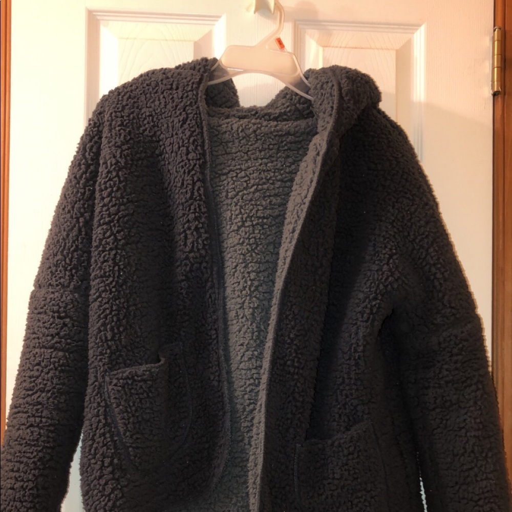 Grey teddy coat